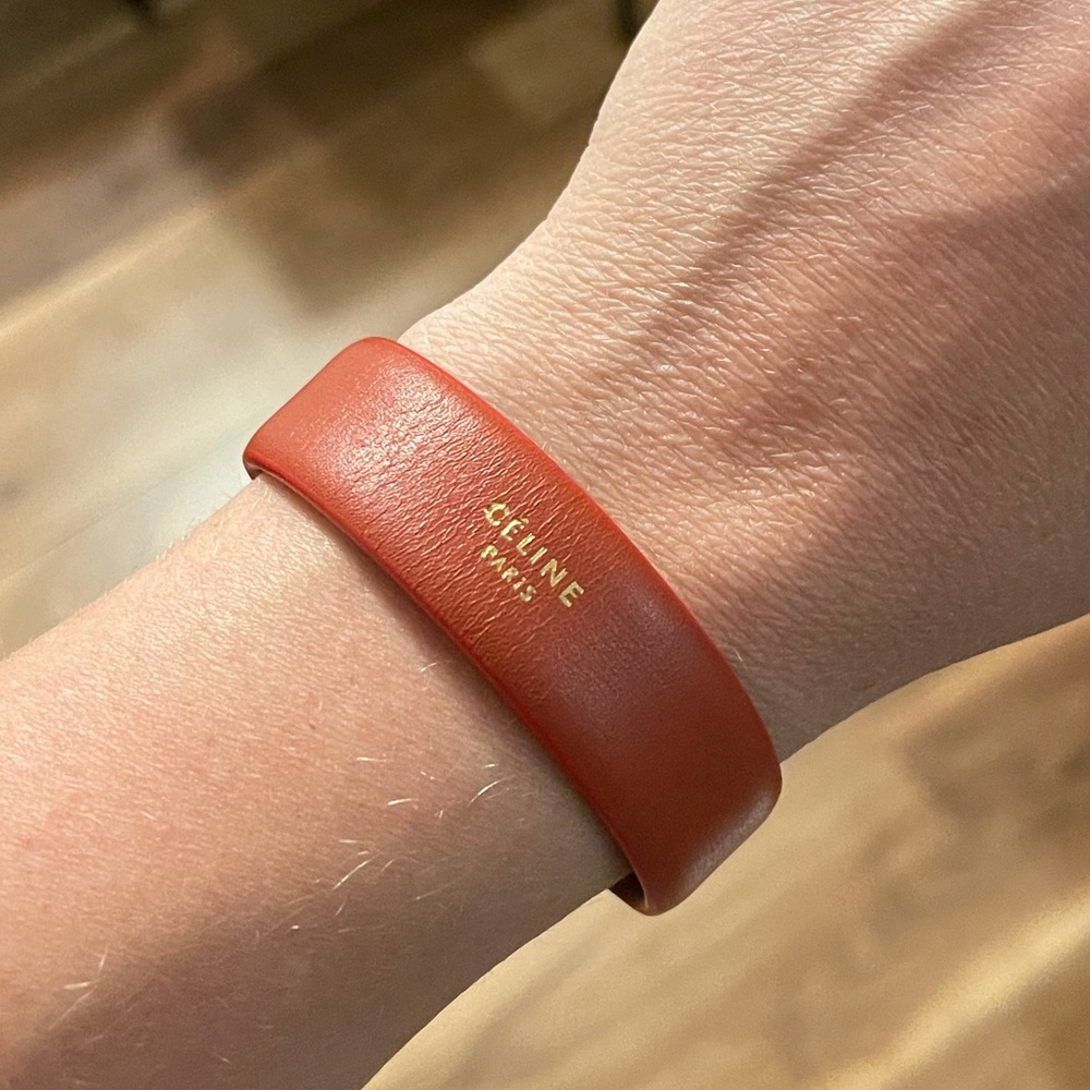 Celine Red Leather Wrap Bracelet - Picture 2 of 7